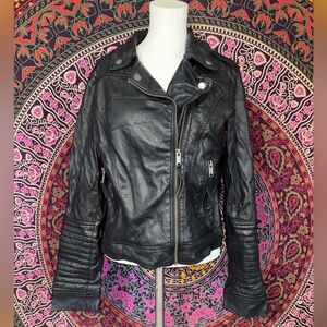Xhilaration Black Faux Leather Moto Jacket Juniors Size Medium